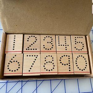 Follow The Dots Numbers Rubber Stamps